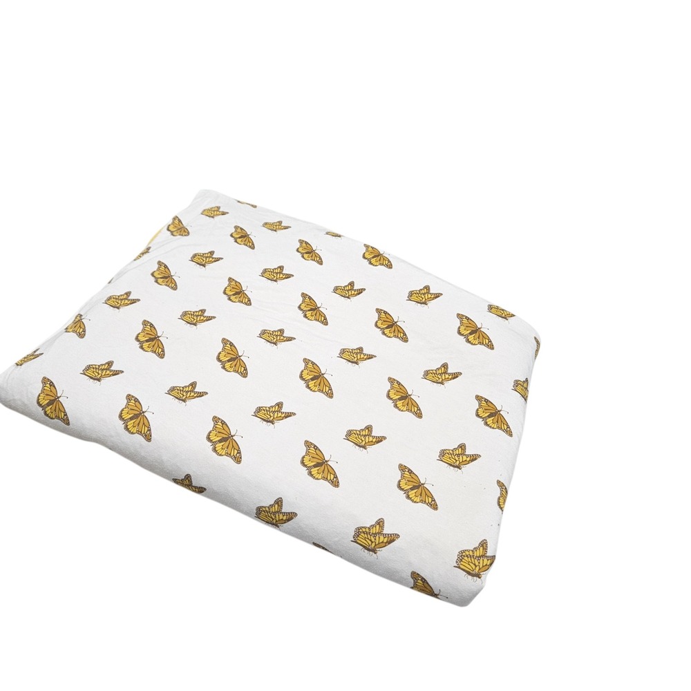 Kyte Toddler Monarch Quilted Blanket White Yellow Butterfly Bamboo 1.0 TOG Quilt